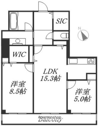 プレミスト琴似スカイクロスタワー 1203｜北海道札幌市西区琴似四条２丁目(賃貸マンション2LDK・12階・69.59㎡)の写真 その2