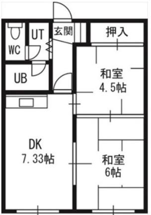 ベスト宮の森 0F302｜北海道札幌市中央区宮の森三条５丁目(賃貸マンション2DK・3階・38.88㎡)の写真 その2