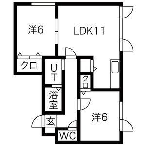 ハイツいなほ 203｜北海道札幌市手稲区稲穂三条２丁目(賃貸アパート2LDK・3階・52.25㎡)の写真 その2