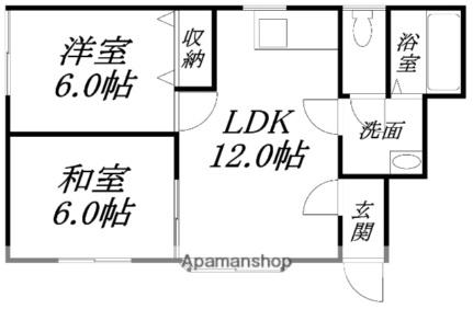 グランディールＭ＆Ｍ 101｜北海道函館市日吉町３丁目(賃貸アパート2LDK・1階・56.10㎡)の写真 その2