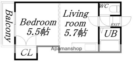 プロシード本通 206｜北海道札幌市白石区本通１８丁目南(賃貸マンション1DK・2階・24.17㎡)の写真 その2