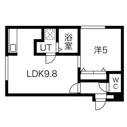 ラ・フォルテ 205｜北海道札幌市厚別区厚別東三条３丁目(賃貸アパート1LDK・1階・33.03㎡)の写真 その2