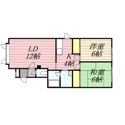 サンライズアワイ 0201｜北海道札幌市白石区栄通１７丁目(賃貸アパート2LDK・2階・55.08㎡)の写真 その2