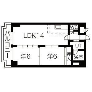 さんぱちＢＬＤＩＩ 204｜北海道札幌市豊平区豊平四条３丁目(賃貸マンション2LDK・2階・56.43㎡)の写真 その2