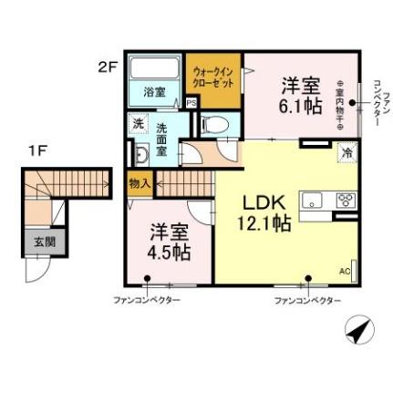 ｍａｉｓｏｎ　ｄｅ　ｓｏｌｅｉｌ 202｜北海道札幌市白石区東札幌二条３丁目(賃貸アパート2LDK・2階・58.67㎡)の写真 その2