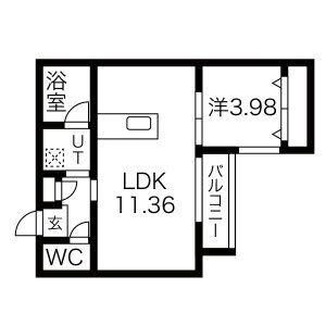 仮）ＧＲＡＮー平岸4ー4　ＭＳ 306｜北海道札幌市豊平区平岸四条４丁目(賃貸マンション1LDK・3階・36.39㎡)の写真 その2