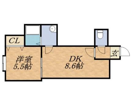 プチパレ 205｜北海道札幌市中央区南六条西１２丁目(賃貸アパート1DK・2階・22.70㎡)の写真 その2