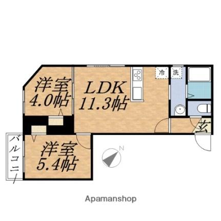 北海道札幌市中央区宮の森三条５丁目(賃貸マンション2LDK・2階・44.06㎡)の写真 その2
