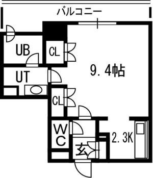 グランカーサ裏参道 00506｜北海道札幌市中央区南一条西２１丁目(賃貸マンション1K・5階・33.25㎡)の写真 その2