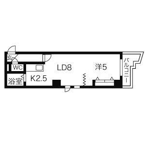 ミラバ札幌中央 1106｜北海道札幌市中央区北六条西１０丁目(賃貸マンション1LDK・11階・33.70㎡)の写真 その2