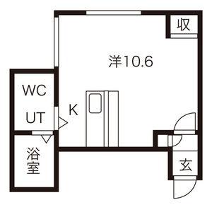 エスコートＨＳＫ 102｜北海道札幌市中央区南十二条西１０丁目(賃貸アパート1R・1階・23.65㎡)の写真 その2