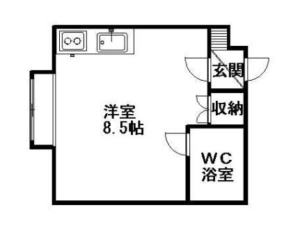 ヴィラ・ウエスト 201｜北海道札幌市中央区南十条西１５丁目(賃貸アパート1R・3階・18.22㎡)の写真 その2