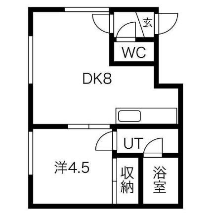 パルコート山鼻 101｜北海道札幌市中央区南十七条西８丁目(賃貸アパート1DK・1階・23.90㎡)の写真 その2