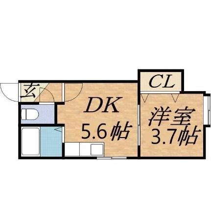 グランステージ円山公園II 201｜北海道札幌市中央区北二条西２１丁目(賃貸アパート1DK・2階・18.45㎡)の写真 その2