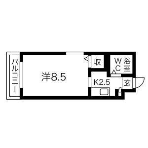 グランメール南14条 406｜北海道札幌市中央区南十四条西１３丁目(賃貸マンション1K・4階・22.60㎡)の写真 その2