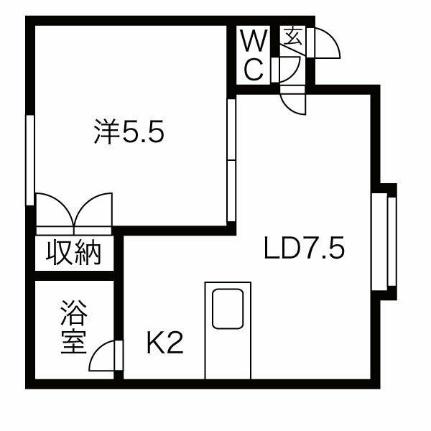 アスペンＭＥＧ 101｜北海道札幌市中央区北十四条西１５丁目(賃貸アパート1LDK・1階・29.97㎡)の写真 その2