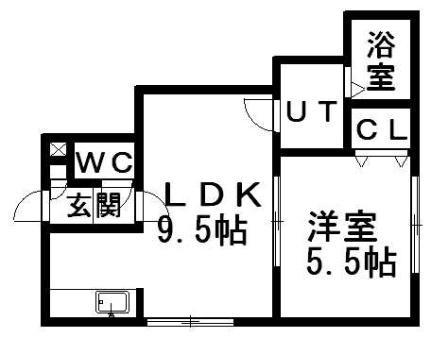 オカップ5 301｜北海道札幌市西区山の手三条１丁目(賃貸アパート1DK・3階・31.00㎡)の写真 その2