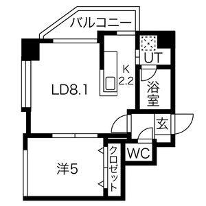 クラージュ南円山 501｜北海道札幌市中央区南三条西２３丁目(賃貸マンション1LDK・5階・35.00㎡)の写真 その2