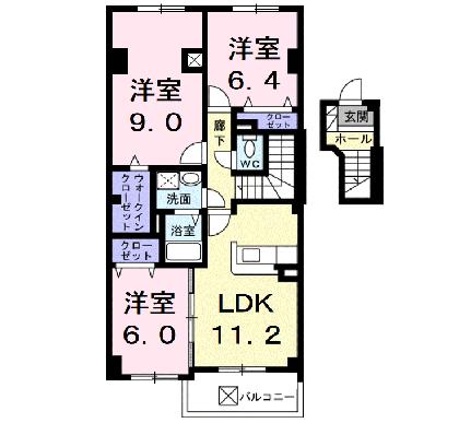 アルパ千刈 405｜青森県青森市千刈２丁目(賃貸マンション3LDK・4階・76.75㎡)の写真 その2