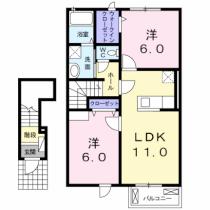 ナ．ティム　Ａ 202 ｜ 宮城県大崎市古川西荒井字上田（賃貸アパート2LDK・2階・57.10㎡） その2