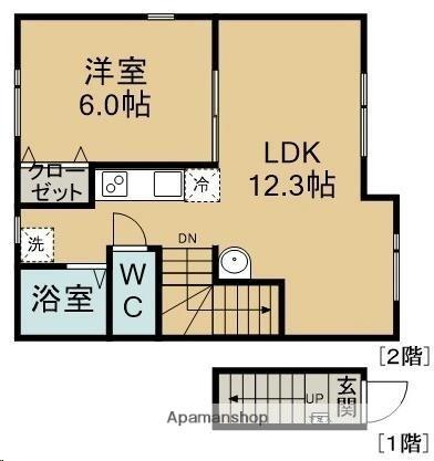 Ｔ’ｓ　Ｈｏｕｓｅ　Ｂ 202｜宮城県仙台市泉区長命ケ丘１丁目(賃貸アパート1LDK・2階・42.00㎡)の写真 その2