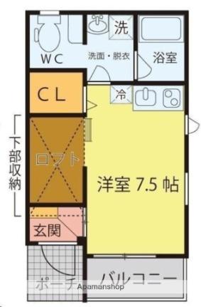 宮城県仙台市青葉区木町(賃貸アパート1R・2階・24.97㎡)の写真 その2