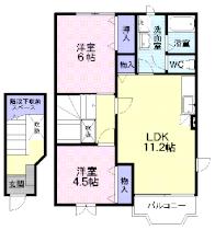 アスペンベールＣ 323 ｜ 山形県東根市一本木１丁目（賃貸アパート2LDK・2階・60.19㎡） その2