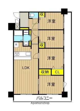 チサンマンション虎丸町 202｜福島県郡山市虎丸町(賃貸マンション4LDK・2階・79.58㎡)の写真 その2