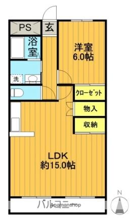 レジデンス名倉 406｜福島県郡山市字名倉(賃貸マンション1LDK・4階・55.29㎡)の写真 その2