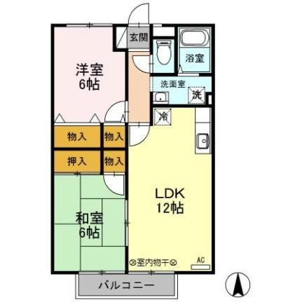 フォレステージ9 103｜福島県郡山市八山田５丁目(賃貸アパート2LDK・1階・56.49㎡)の写真 その2