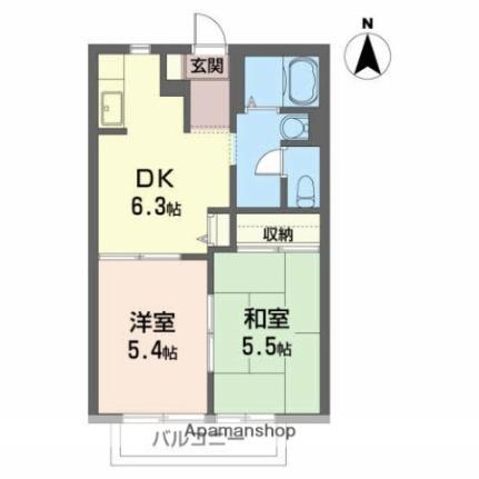 ラークヒルズＡ 203｜福島県郡山市日和田町字向山(賃貸アパート2DK・2階・40.00㎡)の写真 その2