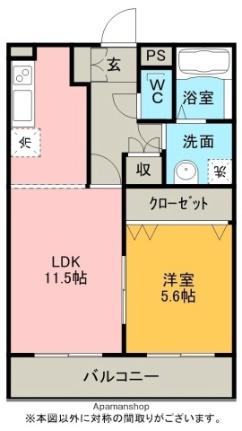 クラール滝田 ｜福島県郡山市安積町日出山字神明下(賃貸マンション1LDK・1階・43.10㎡)の写真 その2