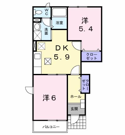 アーバンヴィレッジII 101｜埼玉県幸手市緑台１丁目(賃貸アパート2DK・1階・42.77㎡)の写真 その2