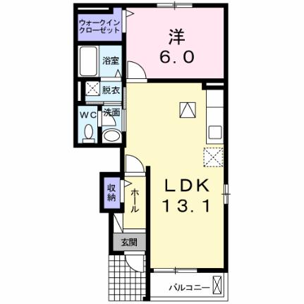 ビサイド　Ｂ 102 ｜ 茨城県笠間市鯉淵（賃貸アパート1LDK・1階・45.34㎡） その2