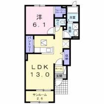 メゾン　リバーサイドII 102 ｜ 茨城県東茨城郡大洗町五反田（賃貸アパート1LDK・1階・50.12㎡） その2