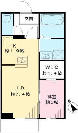 コンフォートＳ 102号室｜茨城県水戸市堀町(賃貸アパート1LDK・1階・33.25㎡)の写真 その2