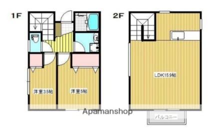 ＫＳボールパーク F ｜ 茨城県鹿嶋市大字宮津台（賃貸一戸建2LDK・1階・58.95㎡） その2