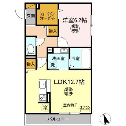 コンフォートIII　Ａ 201｜茨城県神栖市大野原中央１丁目(賃貸アパート1LDK・2階・50.34㎡)の写真 その2