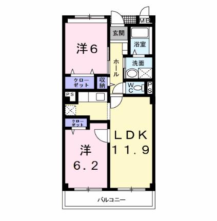 フォンテーヌ・パレスＡ 202｜茨城県神栖市平泉(賃貸マンション2LDK・2階・55.08㎡)の写真 その2