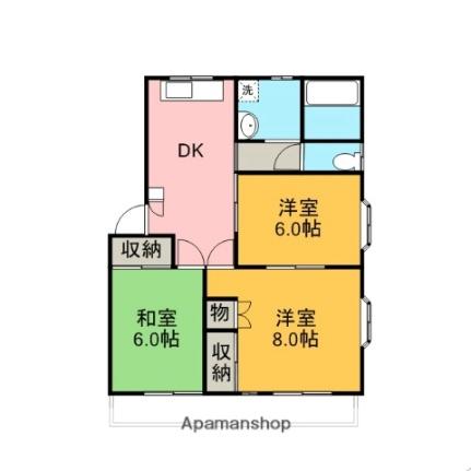 グランシャリオ1番館 202｜茨城県神栖市大野原１丁目(賃貸アパート3DK・2階・60.17㎡)の写真 その2