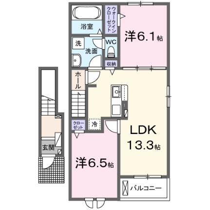 ハピネスシー　II 204｜茨城県鹿嶋市大字平井(賃貸アパート2LDK・2階・59.55㎡)の写真 その2