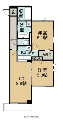 Ｌｉｅｎ　ＫＡＩＳＥＩ 101｜茨城県取手市ゆめみ野５丁目(賃貸アパート2LDK・1階・53.39㎡)の写真 その2