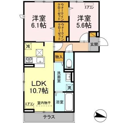 Ｋｒｏｎｅ 103｜茨城県守谷市百合ケ丘３丁目(賃貸アパート2LDK・1階・56.67㎡)の写真 その2