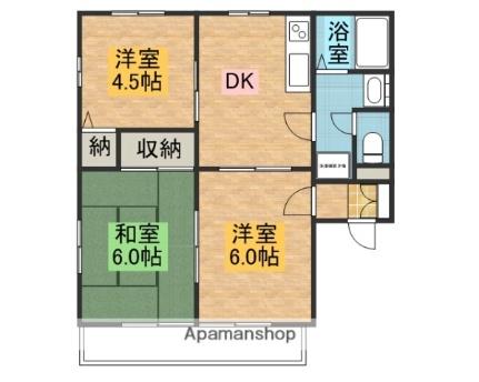 カナエダハイツＥ 201 ｜ 栃木県塩谷郡高根沢町光陽台３丁目（賃貸アパート3DK・2階・50.08㎡） その2