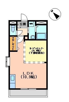 メルヴェーユ 105｜群馬県太田市新島町(賃貸アパート1LDK・1階・36.00㎡)の写真 その2
