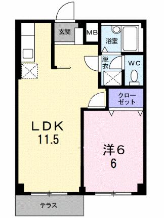 エクセルハイツ 102｜栃木県足利市鹿島町(賃貸アパート1LDK・1階・39.74㎡)の写真 その2