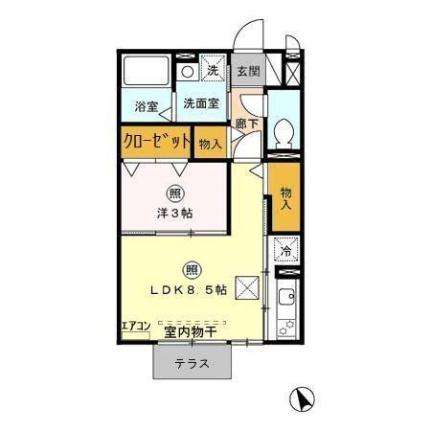 パルフェ 105｜栃木県足利市大正町(賃貸アパート1LDK・1階・33.39㎡)の写真 その2