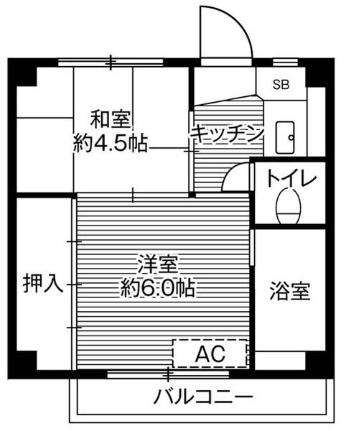 ビレッジハウス高林3号棟 0203 ｜ 群馬県太田市高林北町（賃貸マンション2K・2階・28.98㎡） その2