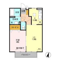 群馬県太田市西新町（賃貸アパート1LDK・1階・40.07㎡） その2