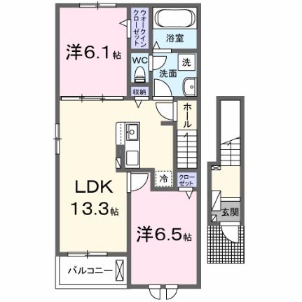 カーサ・イリーデ 201｜群馬県太田市飯塚町(賃貸アパート2LDK・2階・59.58㎡)の写真 その2